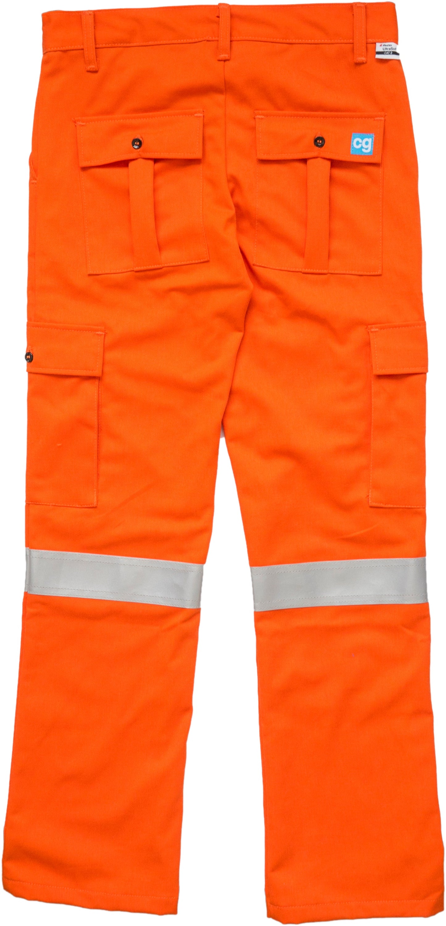 Cargo Pant - Safety Orange in FR with 2" 3M Silver Stripe [Numerical Sizing]