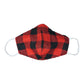 Washable Red Plaid Fabric Face Mask [OS]