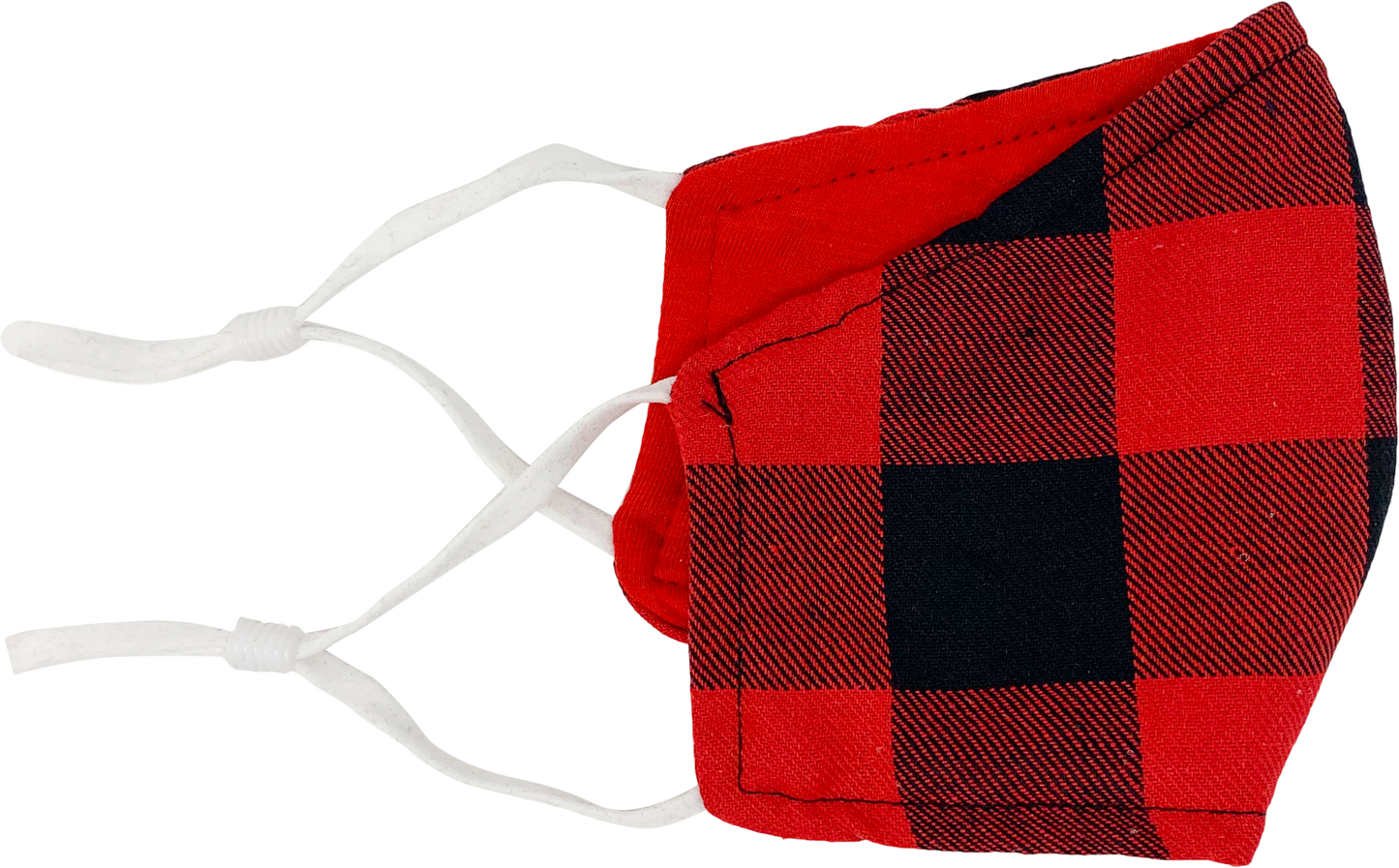 Washable Children's Fabric Face Mask [6-12] Red Plaid