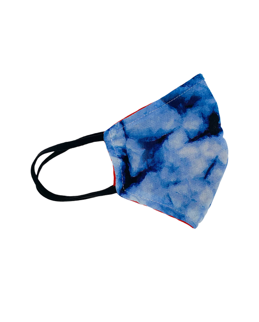 Washable, Ocean Blue Tie-Dye Fabric Face Mask [OS]