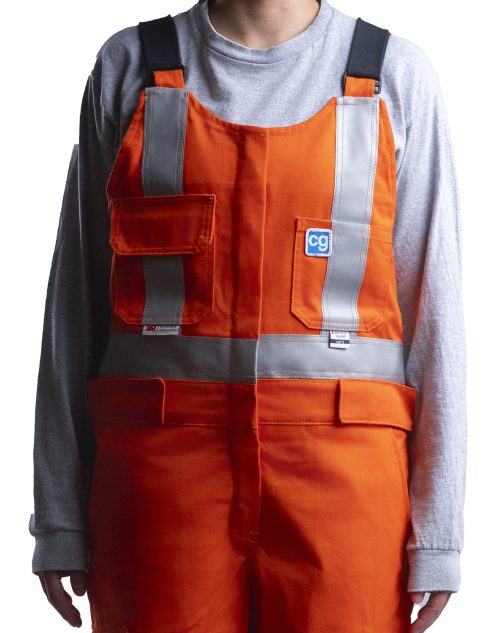 Bib, Flame Resistant High-Vis 2" Silver