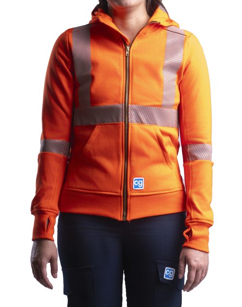 Hoodie, Full-Zip Flame Resistant 2" Silver