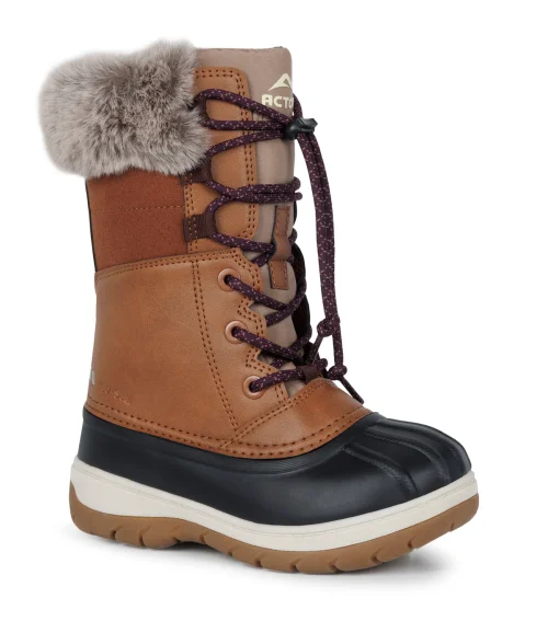 Fizz, tan | kids winter boots with removable felt