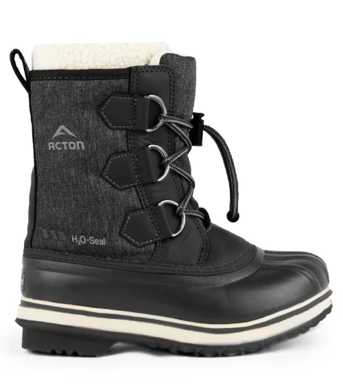 Tom, black | kids winter boots with removable felt