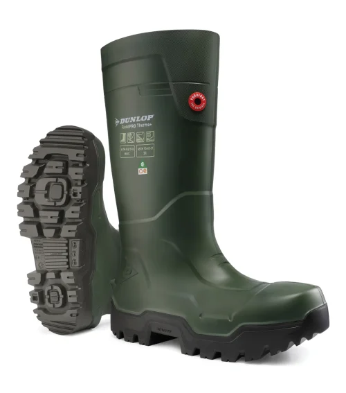 FIELDPRO THERMO+ FULL SAFETY, GREEN | 15" INSULATED PU WORK BOOTS