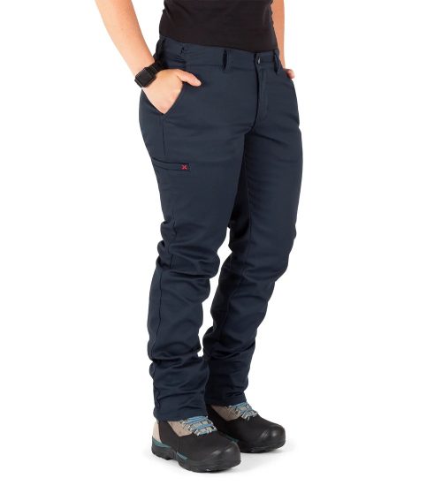 Women's Laminated Stretch Pants with Flexible Waistband